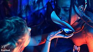 Intense heel play and foot domination