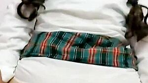 Oh Wow, This Student's Juicy Ass After School! She Soaks Her Panties from Orgasm and Films It All