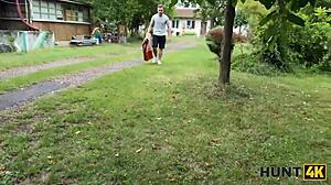 hunt4k red riding hood is good in sucking big cocks and riding them