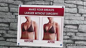 spicy babe takes cumshot on face, eats it all.