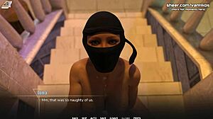 Masked teen has public sex at college party