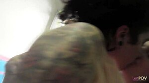 Busty Lesbo Chicks Get Pussy Hungry in Bathroom with Dildo!