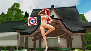 Naked Girl Dancing Outdoors With Bouncing Boobs