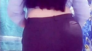 Mexican Secretary Strips Uniform in Laundry Room, Showing Big Ass and Tits