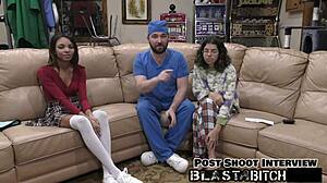 Solana spits out the doctor's load so he fucks and blasts her with cum