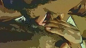 feeling the pleasure of a dildo and tongue tag team on wet pussy