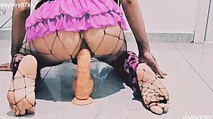 Sissy anal dildo fuck!