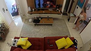 hot wife thay ksada lets delivery man suck her on sofa