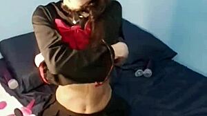 Neighbor intensely toys with my tight asshole while I dress as a sexy catgirl