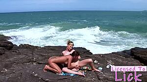 Licensed to lick - tarra white eating her pussy at beach