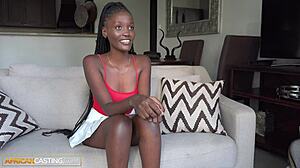 Skinny Ebony Babe Intensely Casts With BWC