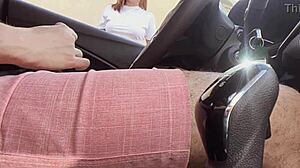 Hot amateur delivers intense public handjob on busy street