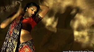 brunette milf performs intense seductive striptease, ripping clothes