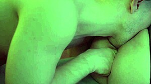 This perverted man pisses on his wench's tits, then roughly ass fucks her in a casual domination scene.