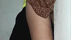 Unexpected surprise on tinder meet, mother-in-law at home, forbidden sex on stairs so hot