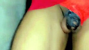 She walks in piss while he stays in chastity cage