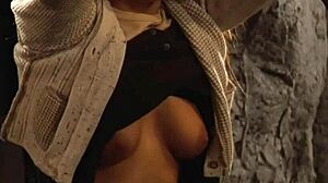 Gagged lesbian slave endures whipping from dominant madame