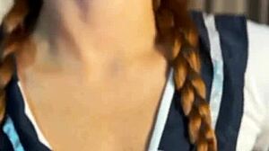 Naughty cosplay date pantyhose coated in cum