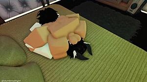 Roblox cutie gets rough throat fucking