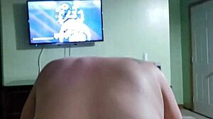 bbw riding daddy's cock in a steamy session