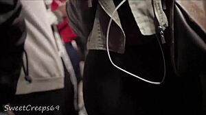 Bubble butt latina spied in leggings during concert 😏