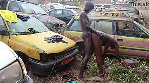 The mechanic and client have sex in the garage