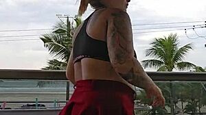 Watch me flash my ass on the balcony! So thrilling and risky.