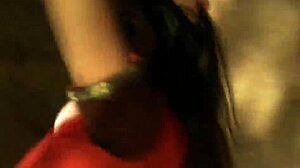 brunette milf performs intense seductive striptease, ripping clothes