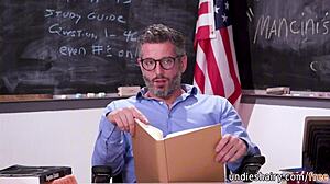 Katie Kush Shows Pussy To Teacher Mike Mancini