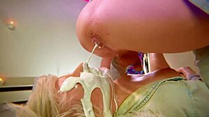 Blonde Amateur Performs Extreme Crazy Rimjob With Banana And Enema