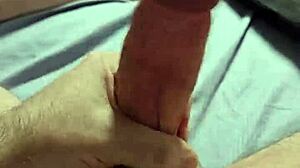 stroking my cock hard with dirty talk and cumshot