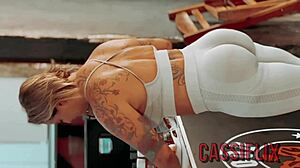 after gym training without panties i took a shower with hung personal trainer who gave lots of cum - complete on cassiflix