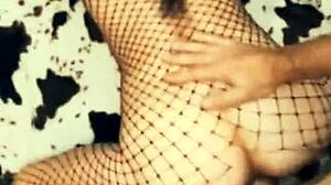 40-year-old skinny wife fucks husband's friend in anal threesome