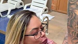 Tattooed guy intensely fucks hot blonde's tight pussy hard