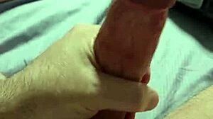 stroking my cock hard with dirty talk and cumshot