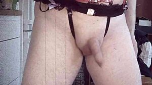 Amateur Boy Shakes Ass in Lingerie and Whips Cock