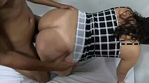 My slut wife, dripping wet with her mega butt, experienced anal sex with BBC for the first time.