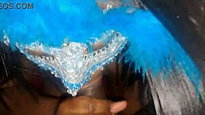 i got a blowjob from masked ebony and cum in her mouth