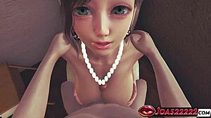 Ukyo Kuonji Intense POV Blowjob Titfuck Deepthroat Cum in Mouth