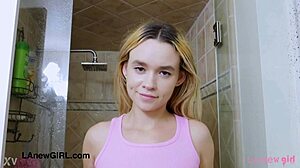 Radiant Teen Blonde Enjoys Sensual Bath
