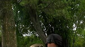 Young Slim Brazilian Beauty Has Outdoor Standing Anal Fucking