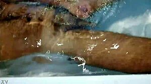 indian guy enjoys solo bathtub session