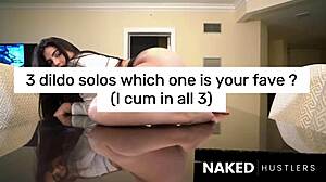 Hispanic Miami big booty Latina fucks herself three different times.