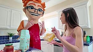 petite brunette eva generosi passionately sucks and swallows cum.