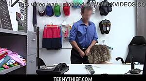 I catch shoplifting teen Allie Addison in the office