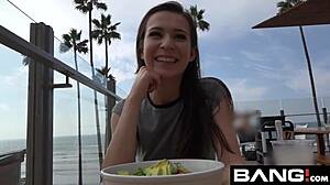 ariel grace skinny teen 18+ fucks in public bathroom