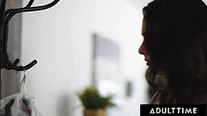 ADULT TIME - BISEXUAL BOSS gives NAUGHTY ASSISTANT a FACIAL with BF'S HELP in MMF THREESOME.