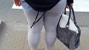 Candid hidden voyeur footage on the street