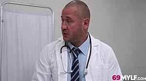 Doctor examining wife's pussy in detail. Adding fingering and fucking.