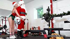 holiday gym fun with big tits blowjob and ride
